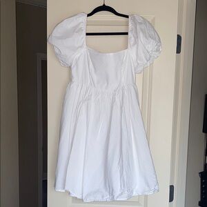 White Puff Sleeve Dress